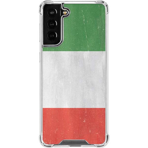 Italy Flag Distressed Galaxy S22 Plus Clear Case